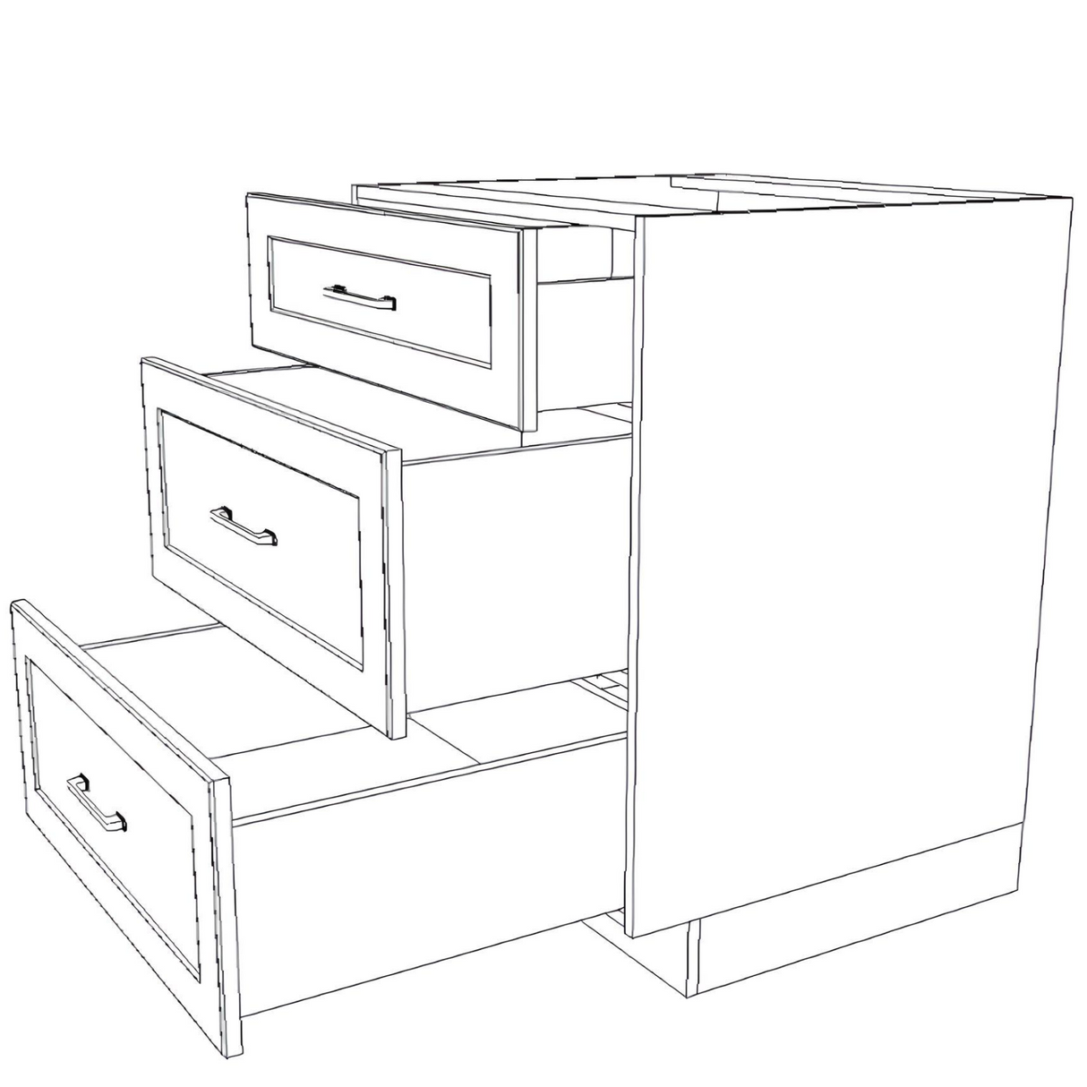 27" Wide Drawer Cabinet - Thermofoil Doors