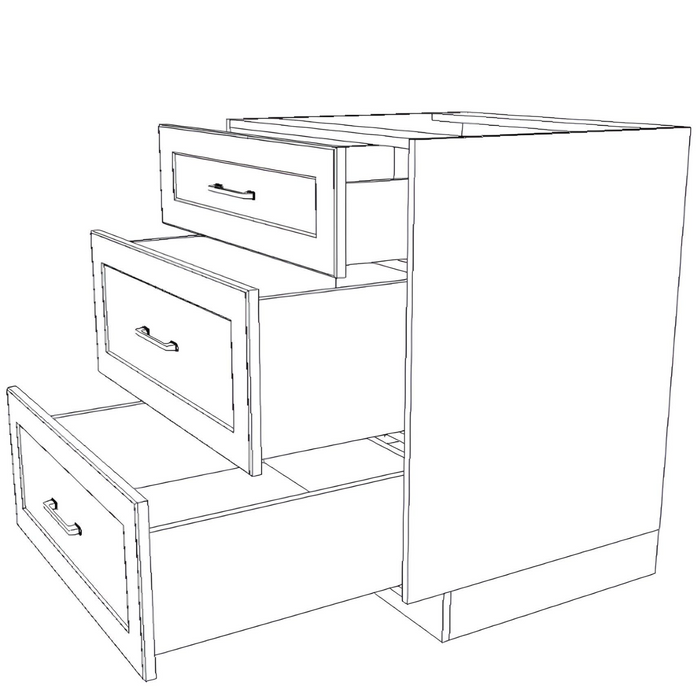 27" Wide Drawer Cabinet - Thermofoil Doors