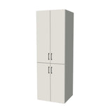 27" Wide Tall Pantry Cabinet - (White Melamine Boxes - Flat Panel Doors) 24 D