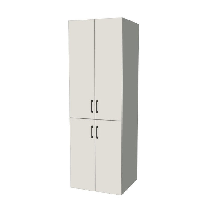 27" Wide Tall Pantry Cabinet - (White Melamine Boxes - Flat Panel Doors) 24 D