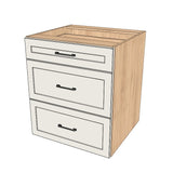 27" Wide Drawer Cabinet - (Hardrock Maple Melamine Boxes - Painted Doors)