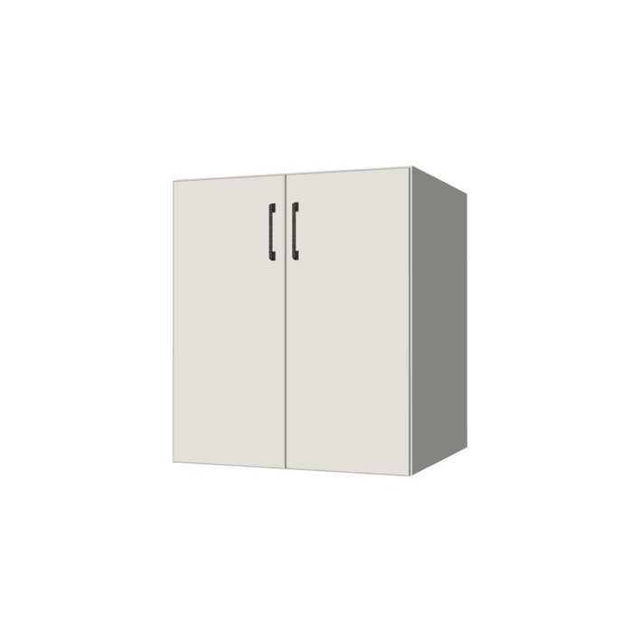27" Wide Base Cabinet - (White Melamine Boxes - Flat Panel Doors)
