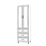 27" Wide Tall Pantry Cabinet with Drawers - Painted Doors