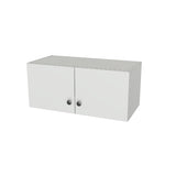 27" Wide x 12" High Wall Cabinet - (White Melamine Boxes - Flat Panel Doors)