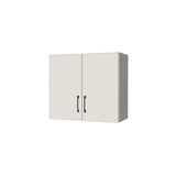 27" Wide x 24" High Wall Cabinet - (White Melamine Boxes - Flat Panel Doors)
