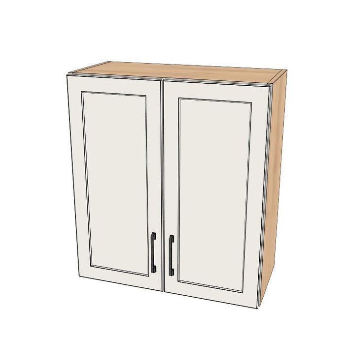 27" Wide x 30" High Wall Cabinet - (Hardrock Maple Melamine Boxes - Painted Doors)