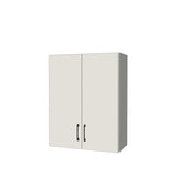 27" Wide x 34" High Wall Cabinet - (White Melamine Boxes - Flat Panel Doors)