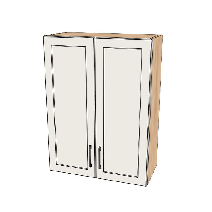 27" Wide x 36" High Wall Cabinet - (Hardrock Maple Melamine Boxes - Painted Doors)