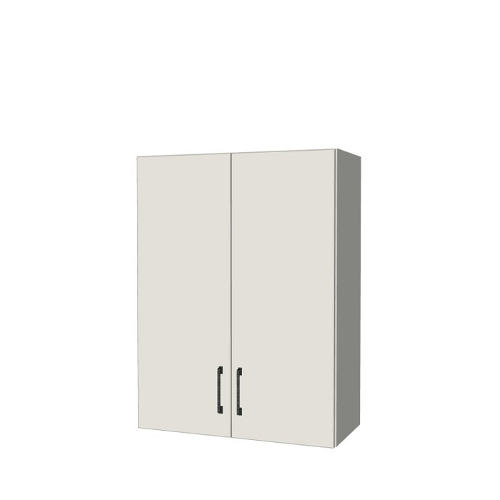 27" Wide x 36" High Wall Cabinet - (White Melamine Boxes - Flat Panel Doors)