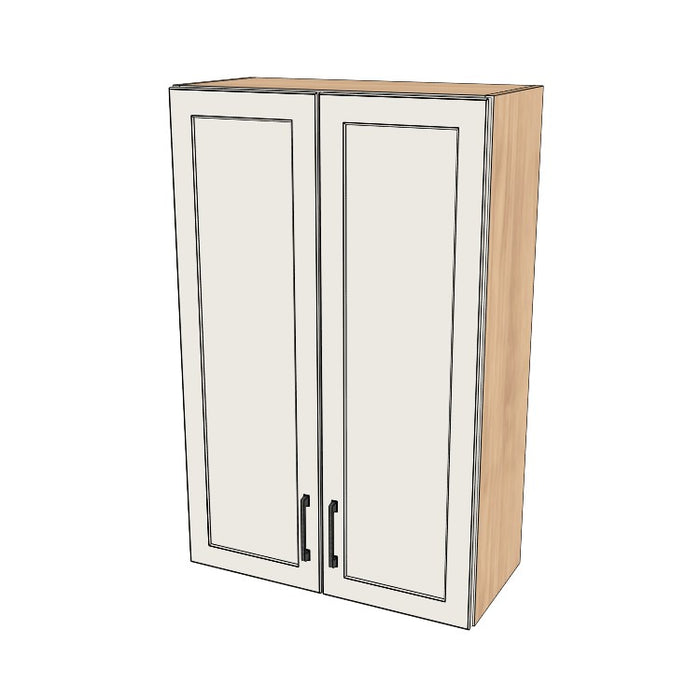 27" Wide x 42" High Wall Cabinet - (Hardrock Maple Melamine Boxes - Painted Doors)