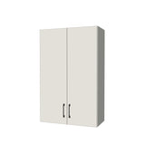27" Wide x 42" High Wall Cabinet - (White Melamine Boxes - Flat Panel Doors)