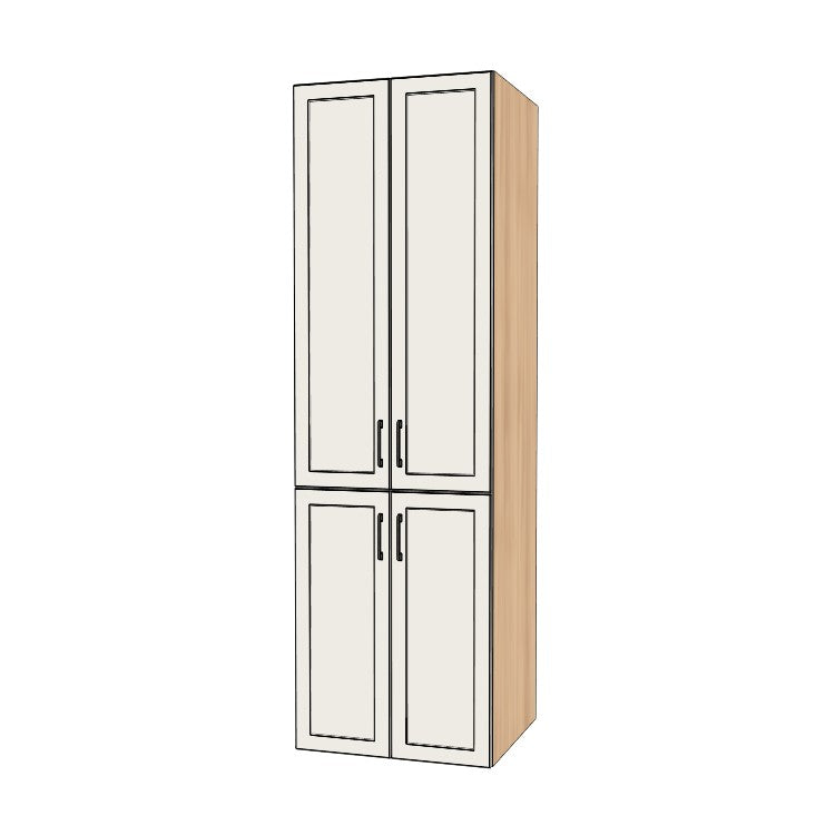 27" Wide Tall Pantry Cabinet - (Hardrock Maple Melamine Boxes - Thermofoil Doors) 24 D
