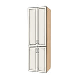 27" Wide Tall Pantry Cabinet - (Hardrock Maple Melamine Boxes - Painted Doors) 24 D