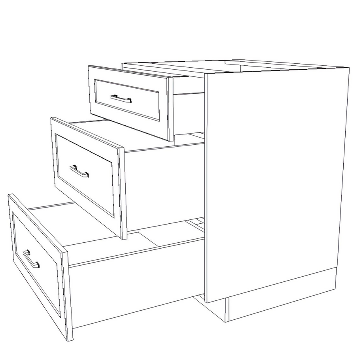 28" Wide Drawer Cabinet - Thermofoil Doors