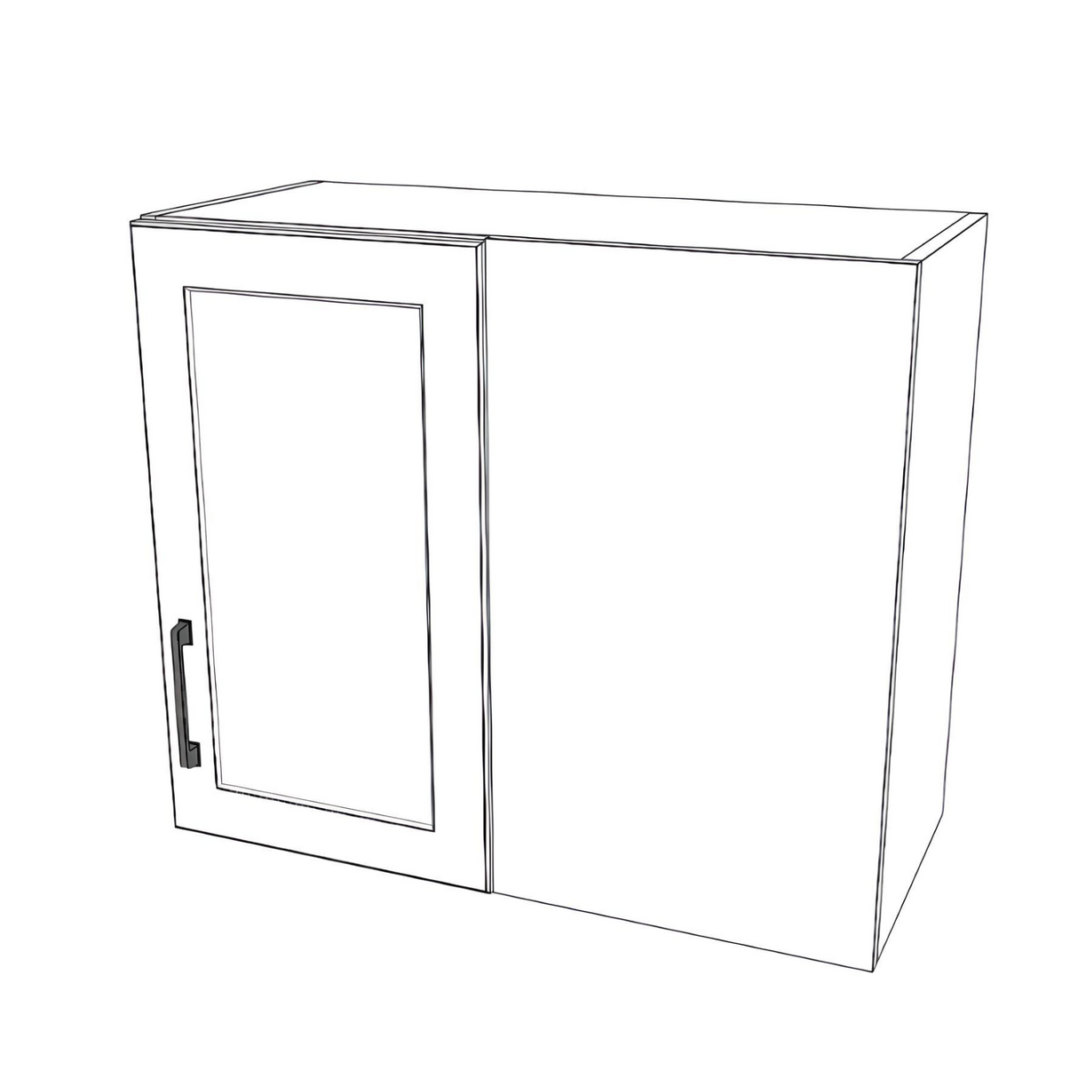 28" Wide 24" High Blind Corner Wall Cabinet - Door on Right/Left Side - Thermofoil Doors