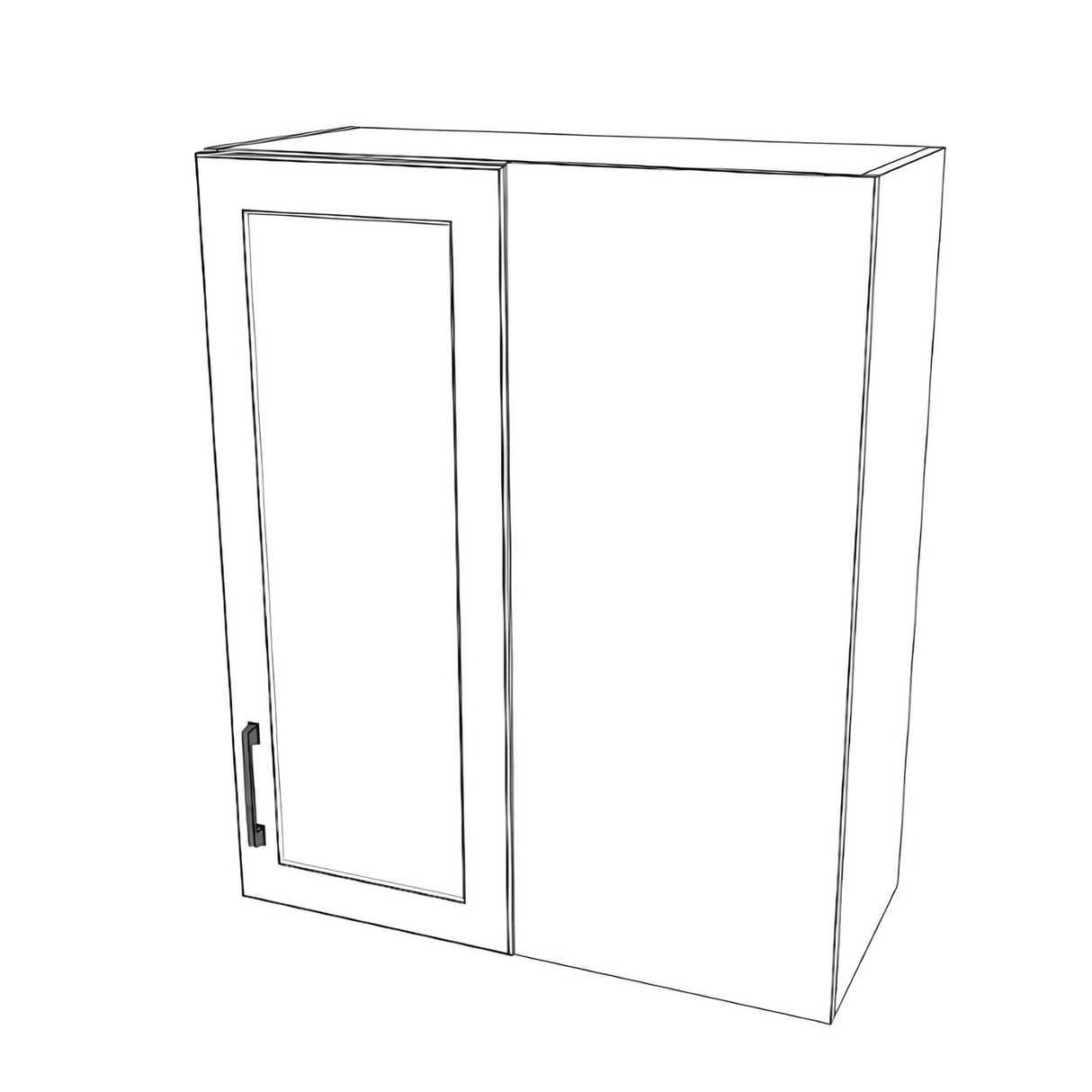 28" Wide 34" High Blind Corner Wall Cabinet - Door on Right/Left Side - Thermofoil Doors