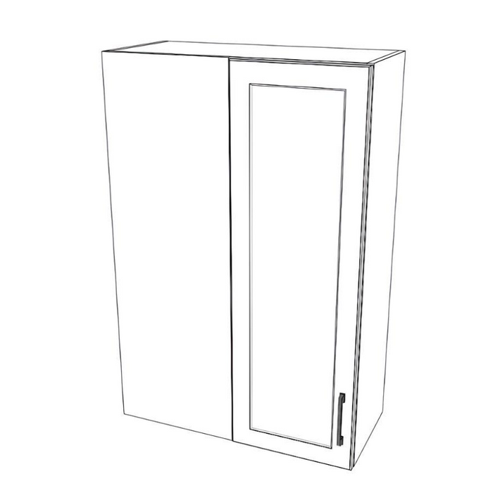 28" Wide 42" High Blind Corner Wall Cabinet - Door on Right Side - Thermofoil Doors