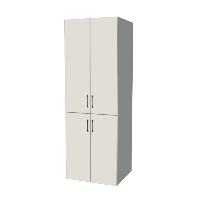 28" Wide Tall Pantry Cabinet - (White Melamine Boxes - Flat Panel Doors) 24 D