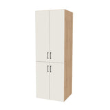 28" Wide Tall Pantry Cabinet - (Hardrock Maple Melamine Boxes - Flat Panel Doors) 24 D
