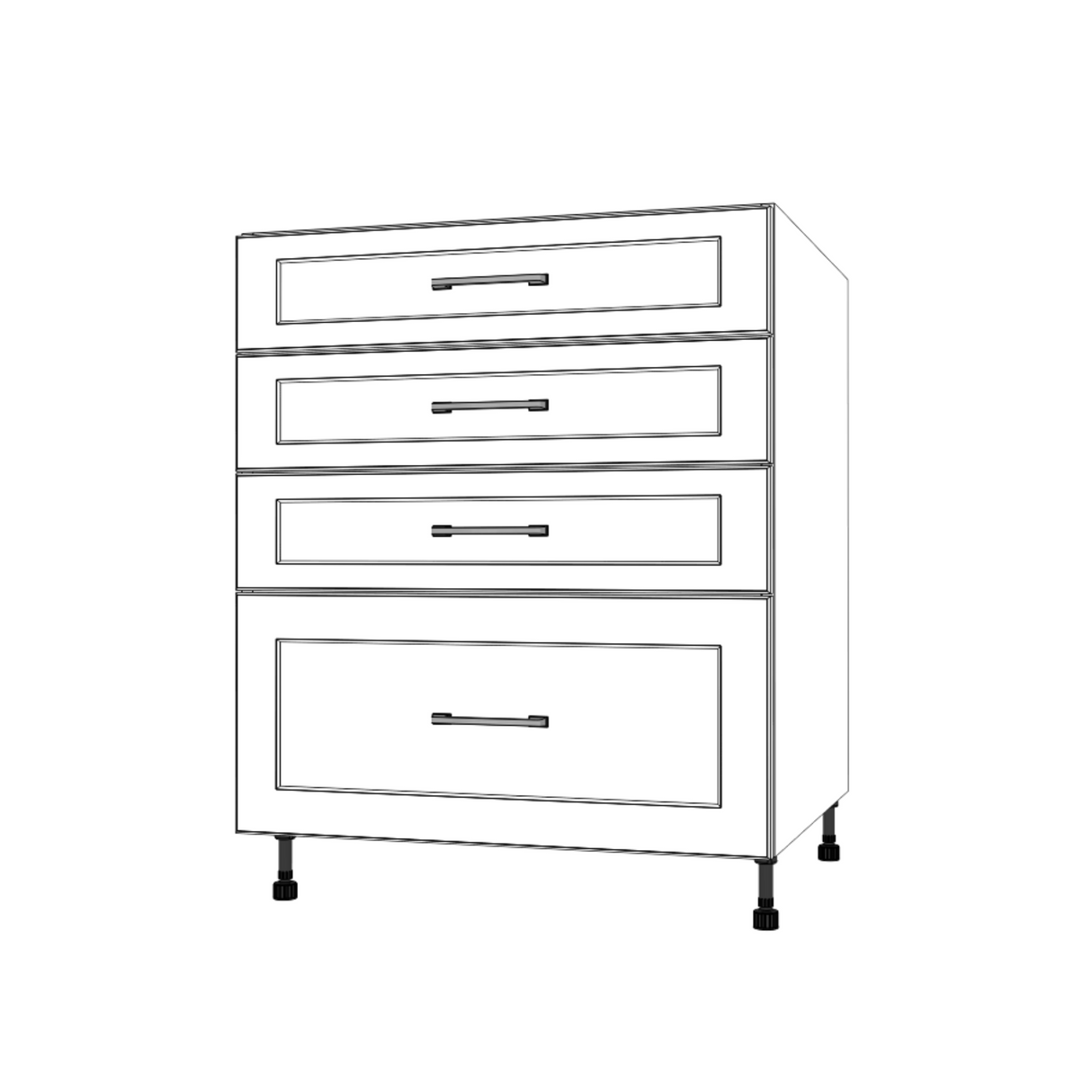 28" Wide Drawer Cabinet - Painted Doors
