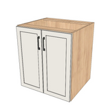 28" Wide Base Cabinet - (Hardrock Maple Melamine Boxes - Painted Doors)