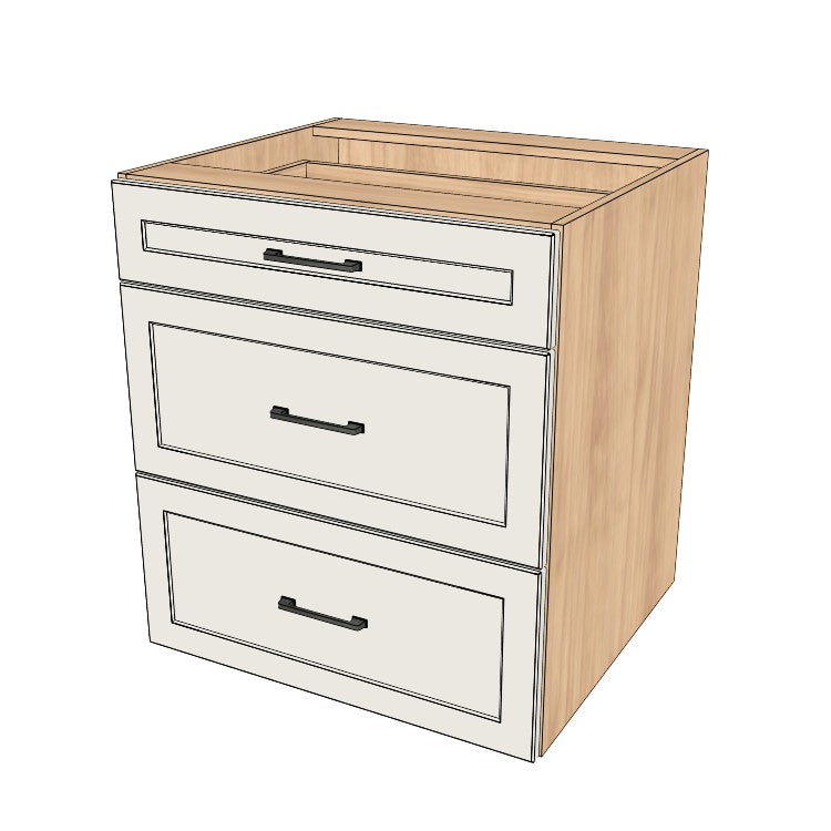 28" Wide Drawer Cabinet - (Hardrock Maple Melamine Boxes - Thermofoil Doors)