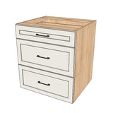 28" Wide Drawer Cabinet - (Hardrock Maple Melamine Boxes - Thermofoil Doors)