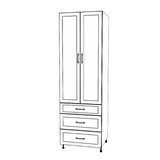 28" Wide Tall Pantry Cabinet with Drawers - Painted Doors
