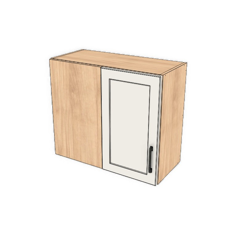 28" Wide 24" High Blind Corner Wall Cabinet - Door on Right/Left Side - (Ply Wood Boxes - Thermofoil Doors)