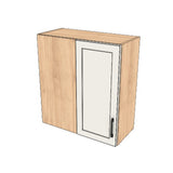 28" Wide 30" High Blind Corner Wall Cabinet - Door on Right/Left Side - (Hardrock Maple Melamine Boxes - Thermofoil Doors)