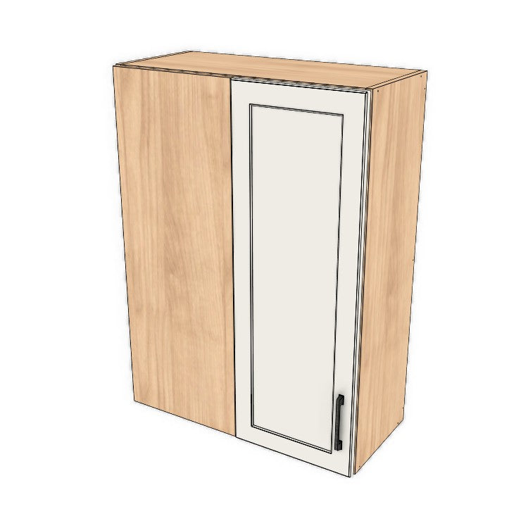 28" Wide 38" High Blind Corner Wall Cabinet - Door on Right/Left Side - (Hardrock Maple Melamine Boxes - Painted Doors)