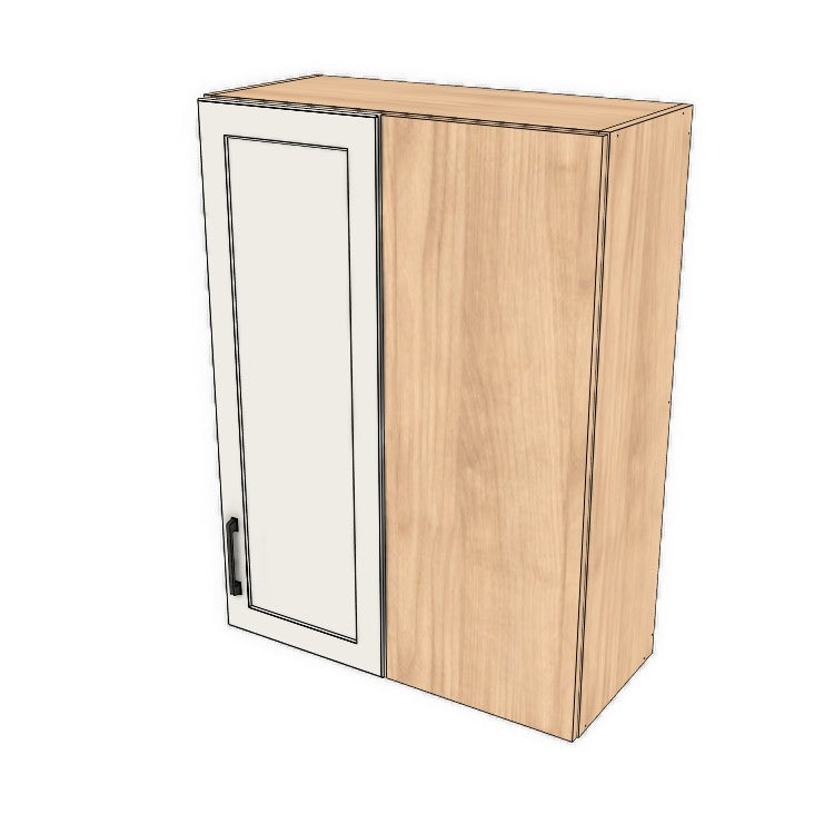 28" Wide 38" High Blind Corner Wall Cabinet - Door on Right/Left Side - (Hardrock Maple Melamine Boxes - Painted Doors)