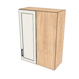 28" Wide 38" High Blind Corner Wall Cabinet - Door on Right/Left Side - (Hardrock Maple Melamine Boxes - Painted Doors)