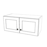 28" Wide x 12" High Wall Cabinet - (White Melamine Cabinets - Thermofoil Doors)