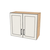28" Wide x 24" High Wall Cabinet - (Hardrock Maple Melamine Melamine Boxes - Painted Doors)
