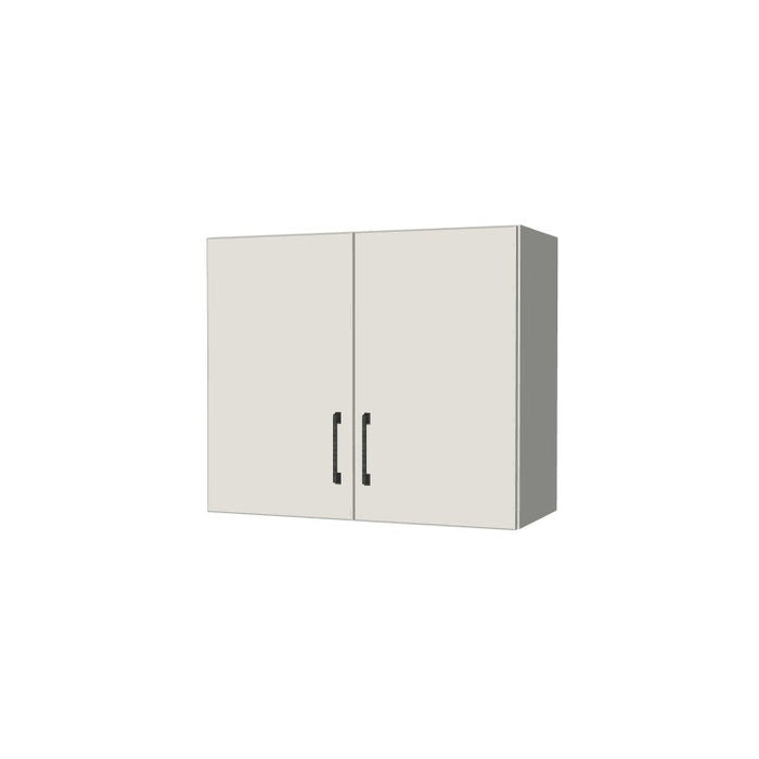 28" Wide x 24" High Wall Cabinet - (White Melamine Boxes - Flat Panel Doors)