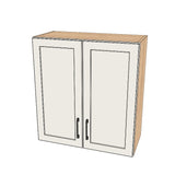 28" Wide x 30" High Wall Cabinet - (Hardrock Maple Melamine Boxes - Painted Doors)