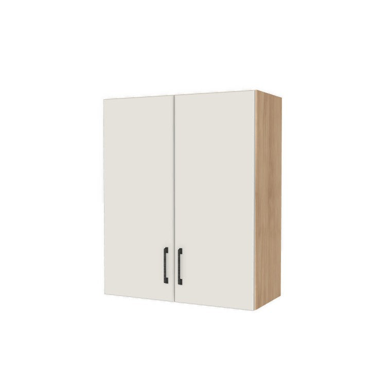 28" Wide x 34" High Wall Cabinet - (Hardrock Maple Melamine Boxes - Flat Panel Doors)