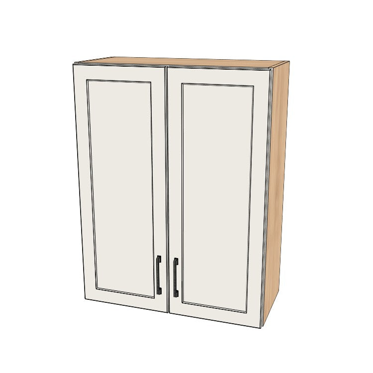 28" Wide x 36" High Wall Cabinet - (Hardrock Maple Melamine Boxes - Thermofoil Doors)