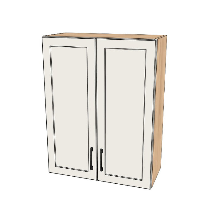 28" Wide x 36" High Wall Cabinet - (Hardrock Maple Melamine Boxes - Painted Doors)