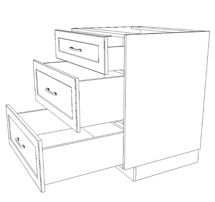 29" Wide Drawer Cabinet - Thermofoil Doors