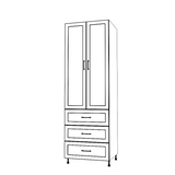 29" Wide Tall Pantry Cabinet with Drawers - Painted Doors