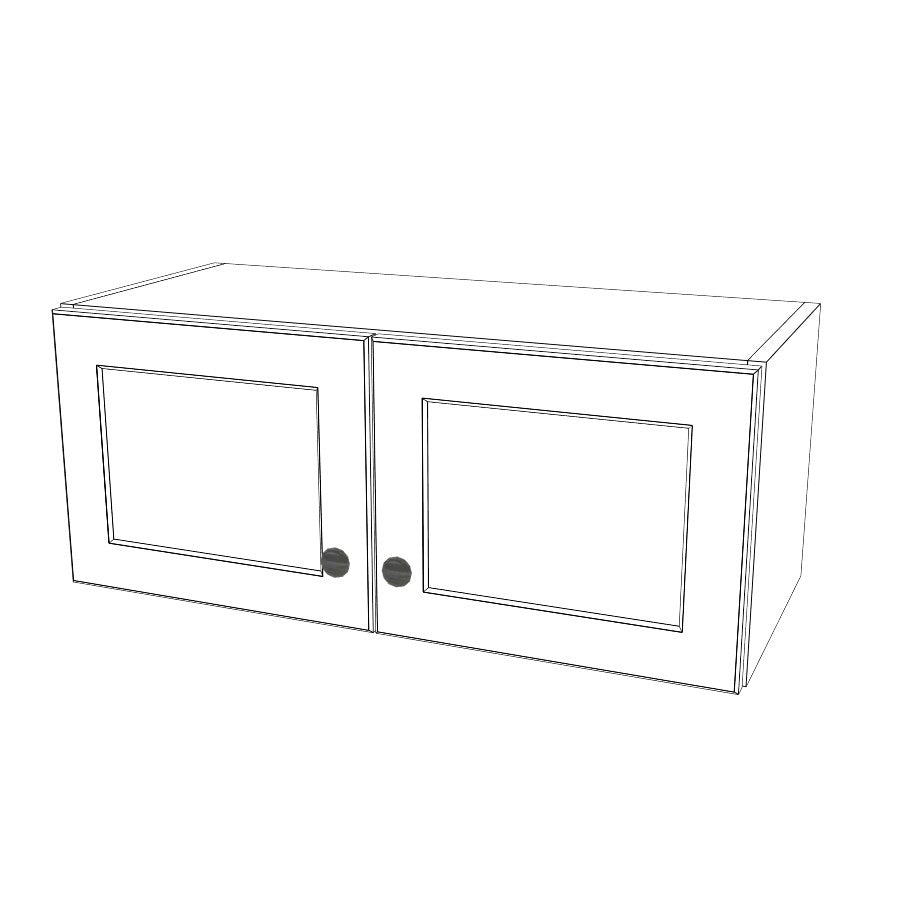 29" Wide x 12" High Wall Cabinet - (White Melamine Cabinets - Painted Doors)