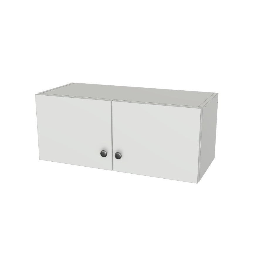 29" Wide x 12" High Wall Cabinet - (White Melamine Boxes - Flat Panel Doors)