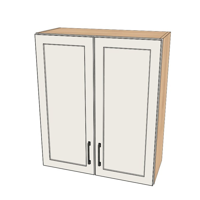 29" Wide x 34" High Wall Cabinet - (Hardrock Maple Melamine Boxes - Painted Doors)