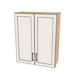 29" Wide x 36" High Wall Cabinet - (Hardrock Maple Melamine Boxes - Thermofoil Doors)