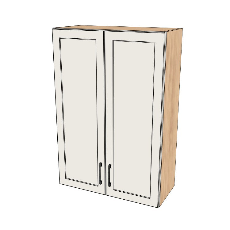 29" Wide x 42" High Wall Cabinet - (Hardrock Maple Melamine Boxes - Thermofoil Doors)