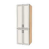 29" Wide Tall Pantry Cabinet - (Hardrock Maple Melamine Boxes - Painted Doors) 24 D