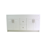 60" MDF - Double Sink - White - Raised Panel Doors