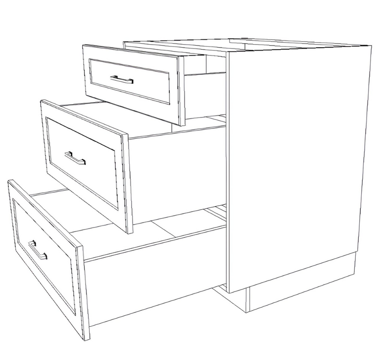 30" Wide Drawer Cabinet - Thermofoil Doors